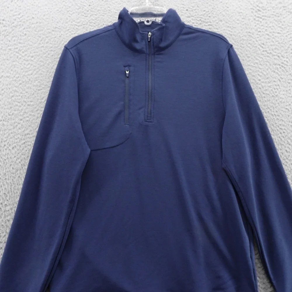Walter Hagen Mens Navy Blue Performance 11 Quarter Zip Pullover Small New